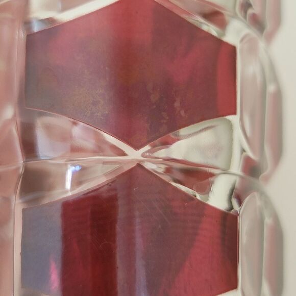 𝅺Vintage Vases Red Geometric Luminarc France by J.G. Durand SET OF 2 #0306 - Picture 9 of 14